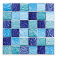 Carreaux de piscine en mosaïque de verre moderne pour piscines d'hôtel, de villa et d'école Mur intérieur personnalisé résistant au chlore et à la réfraction de la lumière sous-marine