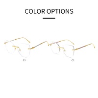 Lunettes optiques photochromiques de luxe sans monture, forme papillon, pour femmes, anti-lumière bleue, anti-reflets, monture en métal, style œil de chat