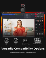 Cámara Web 4K y Control Remoto, Cámara de Seguimiento OBSBOT AI con Sensor de 1/1.5'', Control por Voz/Gestos, 60 FPS, HDR, Cámara de Transmisión
