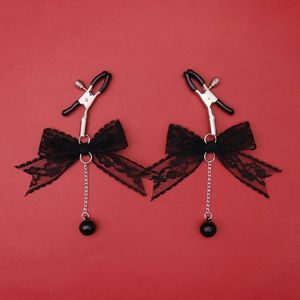 Pinces à tétons sensuelles étanches avec nœud papillon et clochette, jouet de stimulation des tétons en dentelle pour entraînement SM, jouet de punition et de flirt, <span class=keywords><strong>plug</strong></span> <span class=keywords><strong>anal</strong></span>, chaîne, autres - Product Image 4