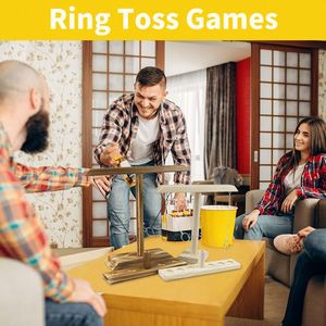 Jeu de lancer d'anneaux en bois pour adultes, pour bar, maison et soirées, avec jeu de boisson à table - Product Image 4