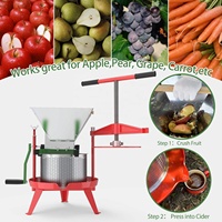 Broyeur à fruits et pommes 7L presse-agrumes manuel, pulpeur à gratter portable pour le pressage du vin et du cidre