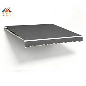 Toldo Retráctil Manual de Aleación de Aluminio <span class=keywords><strong>con</strong></span> <span class=keywords><strong>Lona</strong></span> de Poliéster Anti-UV, Toldo Extensible para Ventana y <span class=keywords><strong>Terraza</strong></span> <span class=keywords><strong>con</strong></span> Cubierta Extraíble - Product Image 1