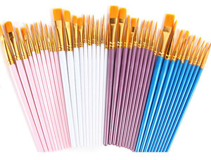 Lot de 10 pinceaux à poils en nylon avec manche en plastique pour <span class=keywords><strong>peinture</strong></span> à l'huile, acrylique et artistique - Product Image 1