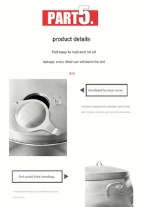 Horno <span class=keywords><strong>Asador</strong></span> de Carbón de Acero Inoxidable de 60 cm, Línea de Producción para Procesamiento de Alimentos - Product Image 4