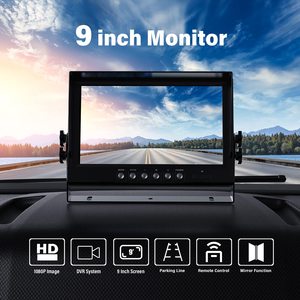 Sistema de Cámara para Camión AHD 1080P de 4 Canales, Monitor DVR de 9 Pulgadas con Pantalla Dividida, Cámara de Reversa Impermeable IP68, Vistas Frontal/Trasera/Lateral, Visión Nocturna - Product Image 2