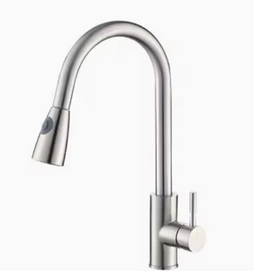 304 Stainless Steel Kitchen Faucet Brushed Finish <b>Single</b> Handle Mixer <b>Tap</b> - Product Image 1