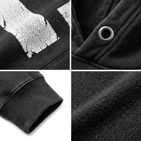 Sudadera con capucha negra extragrande personalizada de alto gramaje, estilo vintage con estampado desgastado, OEM, streetwear, MOQ bajo