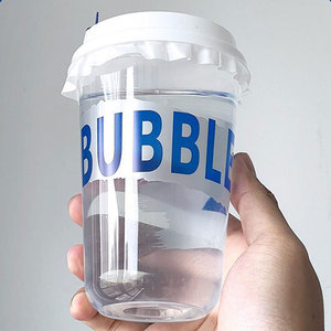 Cangkir plastik kuat sekali pakai bening berbentuk U PP 500ml-90 pabrik cangkir teh susu Boba gelembung - Product Image 3
