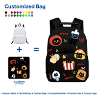 Sac à dos scolaire imperméable entièrement personnalisé avec motif géométrique, fermeture éclair, en microfibre, écologique, recyclable, grande capacité