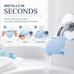 Cache-robinet de baignoire pour bébé en silicone, protection de bec de robinet de bain pour bébé, cache-robinet de sécurité doux pour baignoire et douche pour enfants - Product Image 4