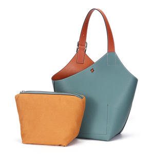 Bolsos de Mano de Cuero Genuino de Gran Capacidad para Mujer, Bolsos Tipo Cubo con Diseño Exclusivo y Estilo Moderno - Product Image 3