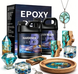1:1 Ratio Epoxy Resin Hardener <b>Set</b> Crystal Clear No Bubbles for DIY <b>Art</b> Resin Jewelry Home Decoration - Product Image 2