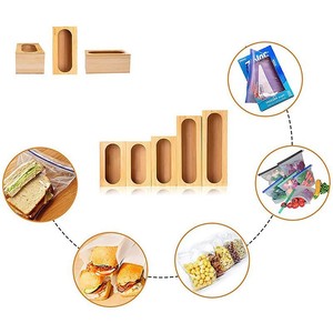 Bamboo Self Sealing Bag <b>Storage</b> <b>Box</b> Rectangular Drawer Organizer For <b>Kitchen</b> Food Containers With Compartments - Product Image 3