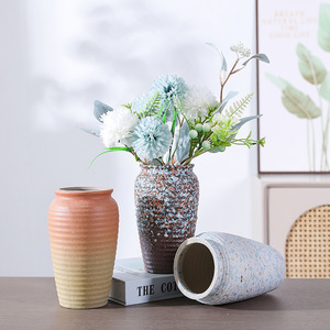 Vintage Rustic Light Luxury Wabi Sabi Style Ceramic <b>Vase</b> With Premium Feel for Living Room Fresh Flower Display Decoration - Product Image 1