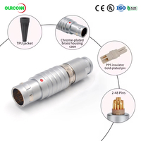 Conectores Circulares Push-Pull Egg Fgg.00/0b/1b/2b/3b de 2 a 30 Pines, 6 Pines, 9 Pines, 12 Pines, Conector Eléctrico de Cableado Automático con Bloqueo Automático