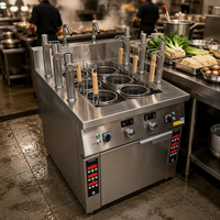 Cuisinière à nouilles électrique à six bacs en acier inoxydable personnalisée RKMF-PS266B, haute efficacité
