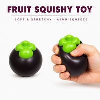 Boîte de présentation TPR 12 pièces – Jouets Squishy Fruits en gros – Balles anti-stress à presser pour la vente au détail