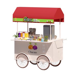 Camión de comida plegable automático para bodega Carro de parada para fruta Helado Barbacoa Móvil Vegetal Panadería Restaurante Tiendas de comida - Product Image 5