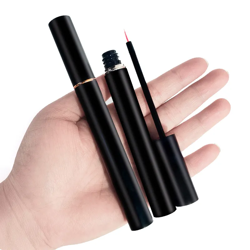 8ml Full Shiny Matte Pink Schwarz Eyeliner Flasche Aluminium Leere runde Lipgloss-Röhrchen mit Stäben Mascara-Behälter