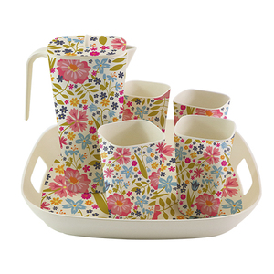 Tùy chỉnh mới rPet bình nước với nắp và 4 ly tre fibre uống thiết lập quốc gia Phong cách thiết kế cho trong nhà và ngoài trời sử dụng - Product Image 1