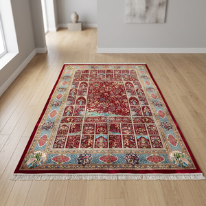 Tapis de luxe fait main en soie, style persan, noué à la main, tapis design antidérapant pour chambre, salon, hôtel - Product Image 6