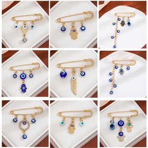 Broche de Segurança Banhado a Ouro, Broche de Proteção Olho Turco Azul para Roupas Femininas e Hijab - Product Image 2