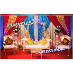 Punjabi <b>Wedding</b> Mehandi Sangeet Function Decors Indian Mehndi Stage Decoration Pakistani Mehandi Stages Affordable Prices Sydney - Product Image 1