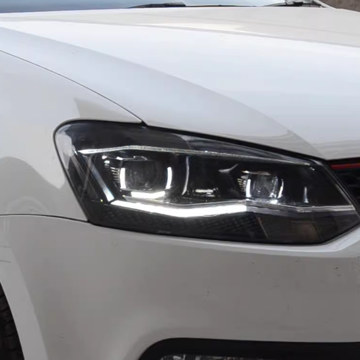 High Quality Auto Parts LED Lens Flowing Turn Signal Lights Upgrade Headlight Assembly for VW Polo 11-18