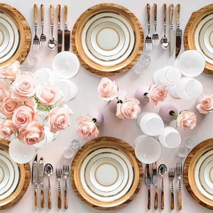 Assiette à dessert de 8 pouces en porcelaine dorée extra-luxe, style noblesse royale classique, typique, exquise, magnifique et gracieuse - Product Image 5