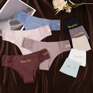 Dames Mid-Rise Kant Slipje Gebreide Alledaagse Groothandel Ondergoed Naadloze Mid-Rise Logo Op Taille - Product Image 5