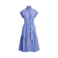 Robe décontractée longue boutonnée à manches courtes pour femmes fabrication personnalisée de haute qualité vintage style français pour les vacances d'été