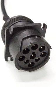 SAE J1939 Typ1 zu Typ2 Adapter Stecker auf Buchse 9-polig Schwarz auf Grün LKW-Diagnosekabel für GPS-Tracker - Product Image 3
