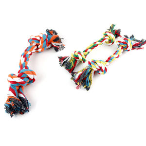 Jouet en corde de coton durable avec nœuds, couleurs mélangées, 32 cm, jouet pour animaux de compagnie en nylon et TPR - Product Image 2