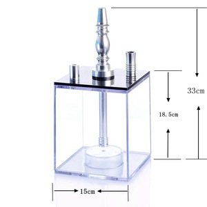 Atacado: Caixa de Narguilé de Luxo com Espelho LED Quadrado de Acrílico Premium, Bolsa Personalizada, Copo Portátil e Fornilho para Sheesha/<span class=keywords><strong>Shisha</strong></span> - Product Image 6