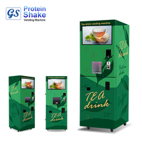 Distributeur automatique de thé commercial en libre-service, machine intelligente avec pré-mélange SDK, boîtier en acier au carbone avec verre trempé, fonction auto-gobelet