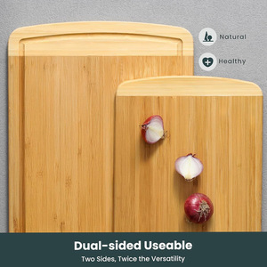 Juego de 3 tablas de cortar de bambú Four Directions con soporte, tablas de picar rectangulares para uso en la cocina - Product Image 4