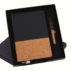 Carnet de notes professionnel A5 personnalisé en cuir PU rigide, relié cousu, 100 feuilles, avec stylo – Cadeau promotionnel pour le bureau - Product Image 1