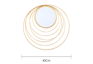 Nordic Soggiorno Pittura Oro Rotondo di Metallo Specchio a <span class=keywords><strong>Parete</strong></span> con Cerchi Decorato <span class=keywords><strong>Specchi</strong></span> Miroir Rond - Product Image 2