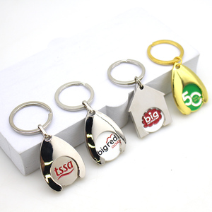 Kim Loại Tùy chỉnh UV in không thấm nước Token Keychain cho siêu thị mua sắm giỏ hàng - Product Image 3
