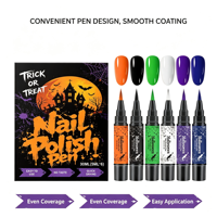 Stylo à ongles Halloween 6 couleurs séchage rapide sans odeur, stylo de nail art, outils de manucure DIY, service OEM personnalisé
