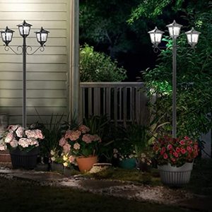 72" Solar Lamp Post <strong>Lights</strong> Outdoor, Triple-Head <strong>Street</strong> <strong>Vintage</strong> Solar Lamp Outdoor, Solar Post <strong>Light</strong> for Garden Lawn - Product Image 2