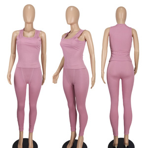 Sleeveless Crop <b>Tops</b> Milk Silk Solid Color Pants 2 Pieces Set Women Streetwear Suits Fashion - Product Image 6