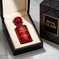 Flacon de parfum personnalisé en verre avec bouchon boule rouge 30ml 50ml 100ml, flacon de parfum vide avec bouchon boule, logo personnalisé, boîte cadeau
