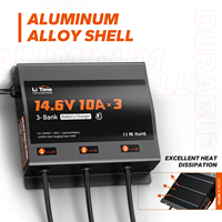Chargeur rapide LiFePO4 au lithium LiTime Factory en gros, 14,6 V 10 A, 3 banques, étanche IP65, AC 100-240 V, 168 W max, avec LED
