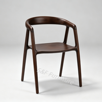 Nouvelle conception, prix de gros abordable, chaises de salle à manger en bois massif couleur noyer avec pieds en bois pour hôtels, mariages, maisons et cafés