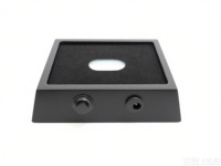 Base d'affichage LED rectangulaire moderne MINI en bois noir mat, alimentée par piles ou adaptateur, pour présentoirs de cristaux à domicile