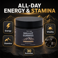 Gummies XuTong Shilajit Chaga & Ashwagandha 3,5g*30 pour lutter contre la fatigue, stimuler l'énergie, compléments alimentaires à base de plantes OEM/ODM