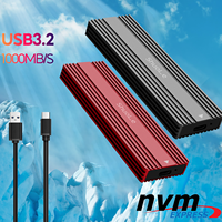 Adaptateur de boîtier SSD NVMe M2 USB3.2 Gen2 10 Gbps Lecteur externe NVMe vers USB PCI E Prise en charge UASP Trim pour SSD 2230/2242/2260/2280