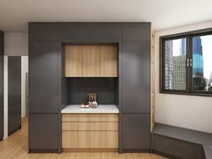 Mueble de Cocina Elegante en Tono Oscuro y Madera - Product Image 4